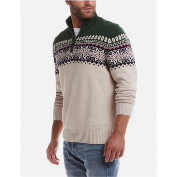 Weatherproof Other - Weatherproof Vintage Men's 1/4 Zip Holiday Sweater Classic Fair Isle Size L D51